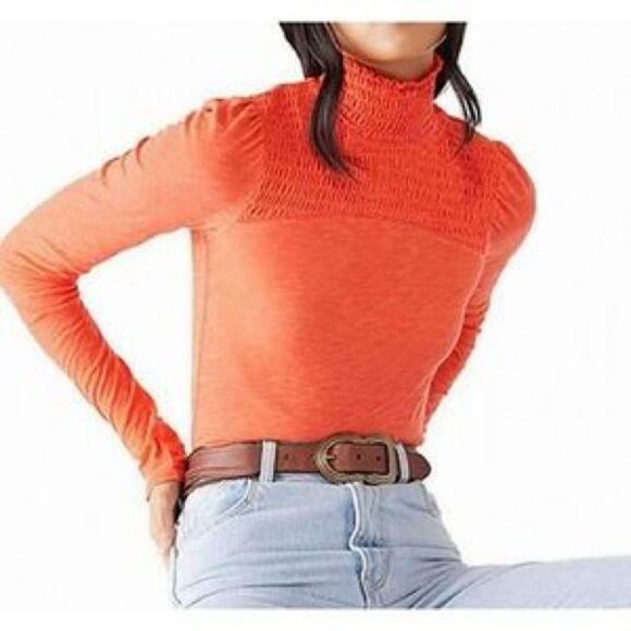 WE THE FREE I FREE PEOPLE  Smocked Turtleneck *NWT* - Picture 1 of 13